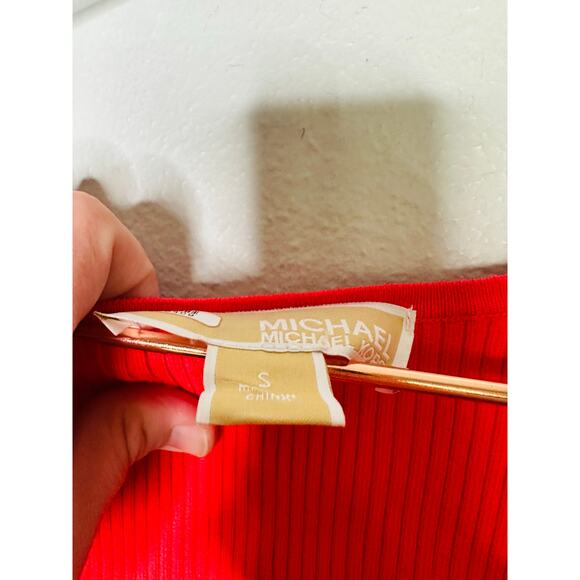 MICHAEL Michael Kors Red Ribbed Sleeveless Scoop Neck Tank Dress Size Small - Picture 8 of 8